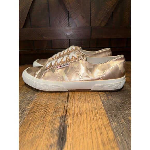 Revolve Superga 2750 Army Chrome Sneaker in Rose Gold Size US 8 EUR 39 - Picture 6 of 14